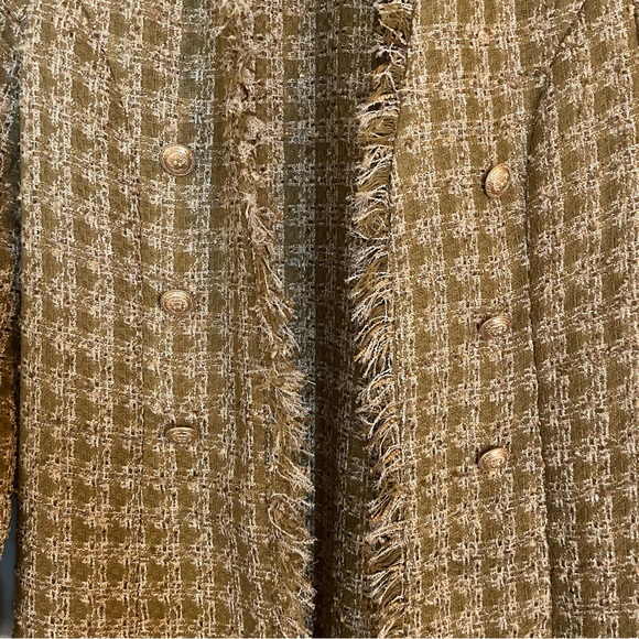 NWOT Elie Tahari Long Women’s Buttoned Luxury Tweed Jacket (Size M) - Picture 2 of 5